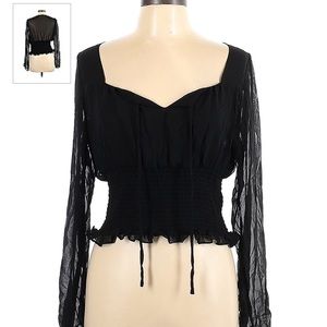 Nine britton sheer black corset top